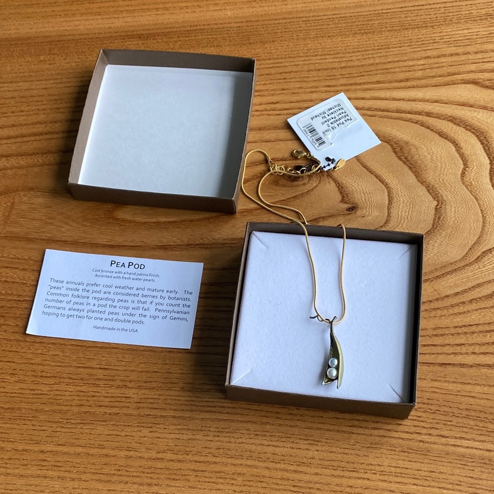 Michael Michaud Designs | Pea Pod Necklace with 2 Pearls